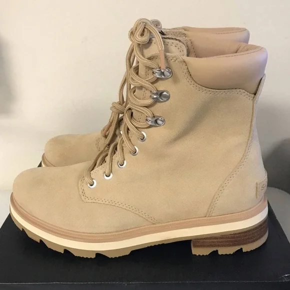 Sorel Women's SIZE 9.5 Lennox Lace Waterproof Boots, Ceramic Color - Picture 3 of 9